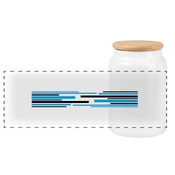 Nombreux modèle de lignes - Boîte à biscuits avec couvercle en bois - blanc - Devant