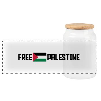 free_palestine_ay3 - Panorama Keksdose mit Holzdeckel - Weiß - Vorne