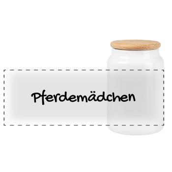 Pferdemädchen pferdemädchen - Boîte à biscuits avec couvercle en bois - blanc - Devant
