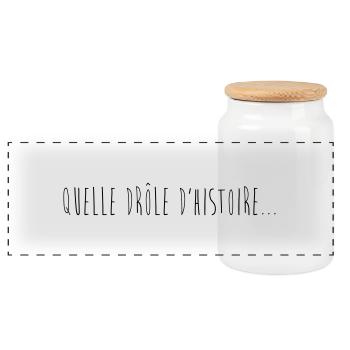Drôle d'histoire... - Boîte à biscuits avec couvercle en bois - blanc - Devant