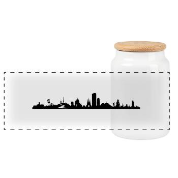 Skyline - Thüringen - Panorama Keksdose mit Holzdeckel - Weiß - Vorne