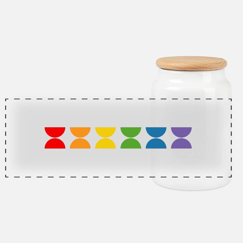 Rainbow Fun Shirt - Panorama Keksdose mit Holzdeckel - Weiß