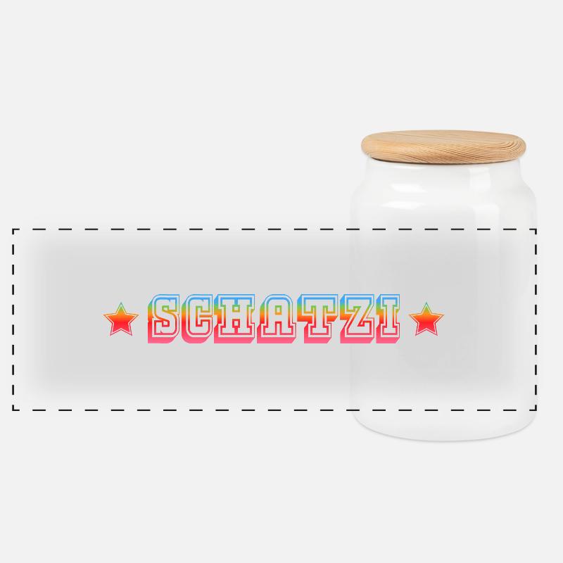 SCHATZI rainbow star shirt - Panorama Keksdose mit Holzdeckel - Weiß
