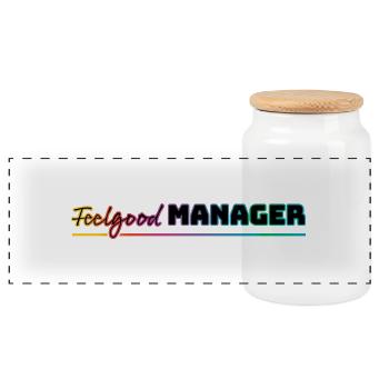 Design Feelgood Manager coloré - Boîte à biscuits avec couvercle en bois - blanc - Devant