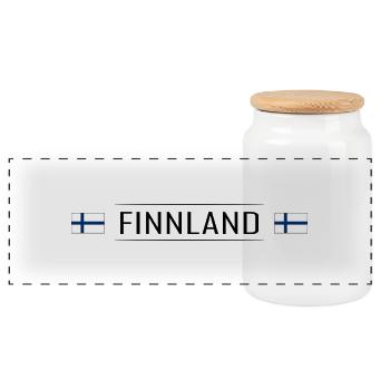 Finland Country Finland Scandinavia Vacation Travel - Panoramic Cookie Jar with Wooden Lid - white - Front