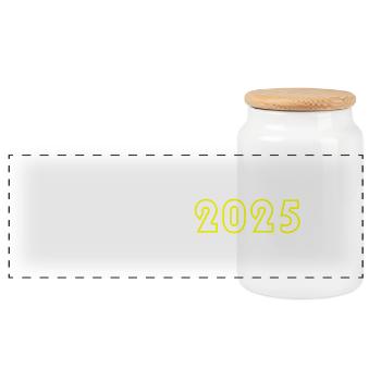 Malle 2025 - Panoramic Cookie Jar with Wooden Lid - white - Front