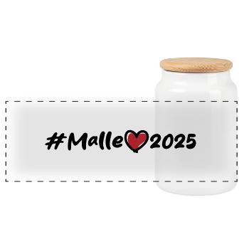 Malle 2025 Coeur - Boîte à biscuits avec couvercle en bois - blanc - Devant
