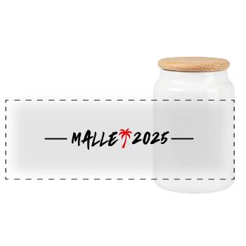 Malle 2025 - Panoramic Cookie Jar with Wooden Lid - white - Front