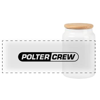 Polter Crew Polterabend - Panorama Keksdose mit Holzdeckel - Weiß - Vorne