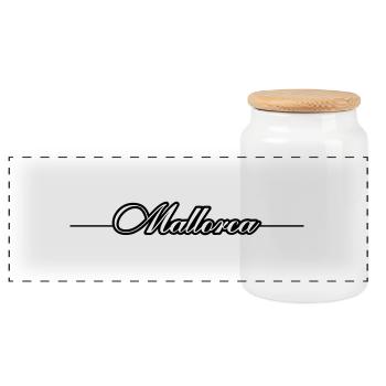 Mallorca Line - Panoramic Cookie Jar with Wooden Lid - white - Front