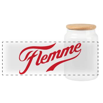 flemme - Boîte à biscuits avec couvercle en bois - blanc - Devant