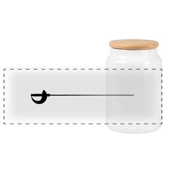 Sabre - Panoramic Cookie Jar with Wooden Lid - white - Front