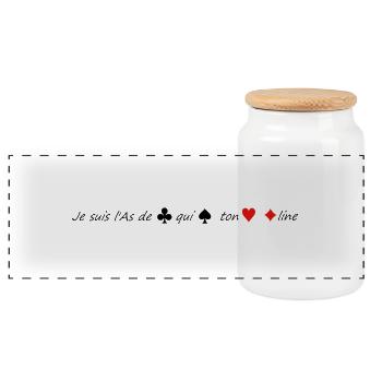 L'as de trèfle... - Boîte à biscuits avec couvercle en bois - blanc - Devant