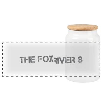 The Fox River 8 - Panoramic Cookie Jar with Wooden Lid - white - Front
