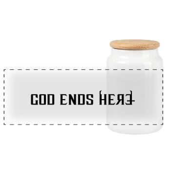 God ends - Panorama Keksdose mit Holzdeckel - Weiß - Vorne