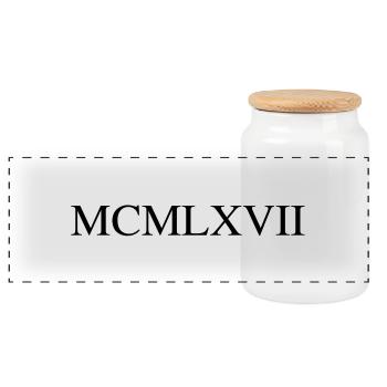 1967 - Panoramic Cookie Jar with Wooden Lid - white - Front