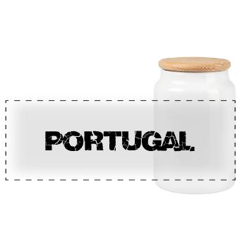 Portugal - Boîte à biscuits avec couvercle en bois - blanc - Devant