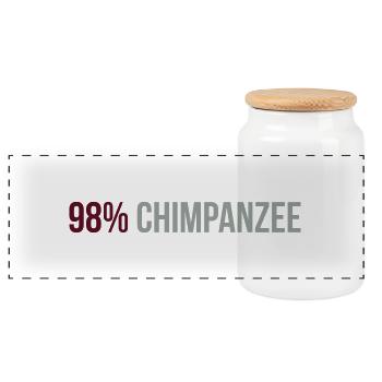 98 Percent Chimpanzee - Panoramic Cookie Jar with Wooden Lid - white - Front