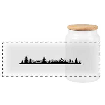 Skyline - Berge Alpen - Panorama Keksdose mit Holzdeckel - Weiß - Vorne