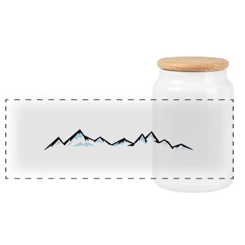 BERGE Gebirge Landschaft Silhouette Panorama - Panorama Keksdose mit Holzdeckel - Weiß - Vorne