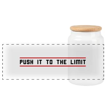 Push it to the limit - Panorama Keksdose mit Holzdeckel - Weiß - Vorne