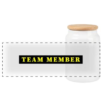 Team Member - Panoramic Cookie Jar with Wooden Lid - white - Front