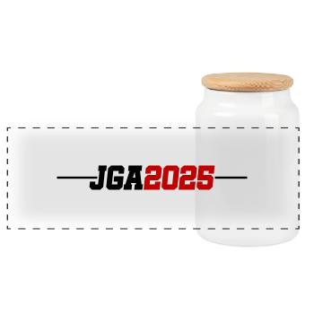 Jga 2025 - Panorama Keksdose mit Holzdeckel - Weiß - Vorne