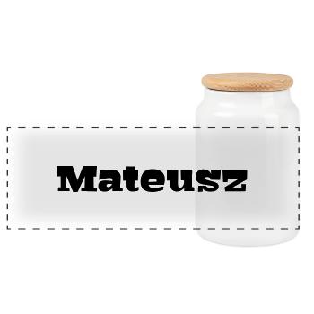 Mateusz - Panoramic Cookie Jar with Wooden Lid - white - Front