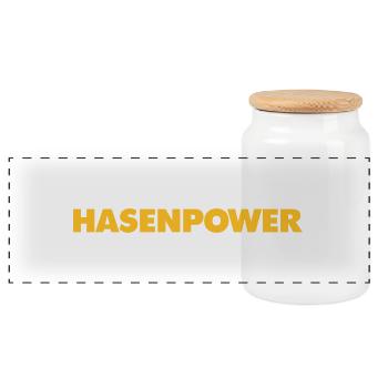 Hasenpower - Panorama Keksdose mit Holzdeckel - Weiß - Vorne