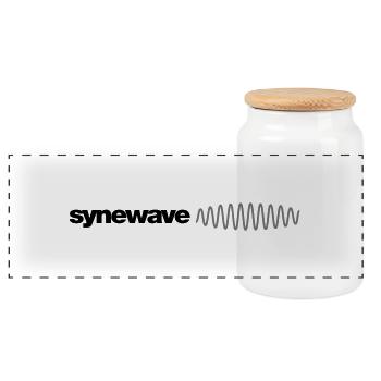 Synewave Records T-Shirt 2011 Special Series (red - Panoramic Cookie Jar with Wooden Lid - white - Front
