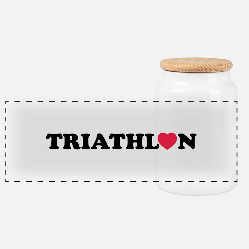 triathlon - Panorama Keksdose mit Holzdeckel - Weiß
