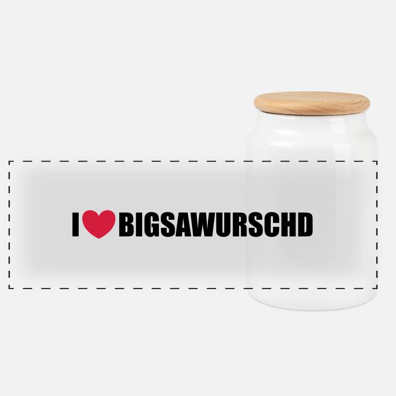Bigsawurschd - Panorama Keksdose mit Holzdeckel - Weiß