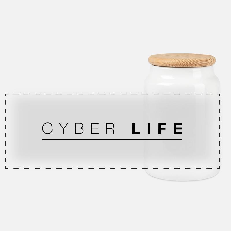 CYBERLIFE_2 - Panorama Keksdose mit Holzdeckel - Weiß