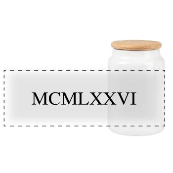 1976 - Panoramic Cookie Jar with Wooden Lid - white - Front