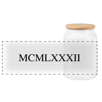 1982 - Panoramic Cookie Jar with Wooden Lid - white - Front