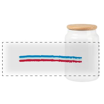 Unterstrich Flag France - Panorama Keksdose mit Holzdeckel - Weiß - Vorne