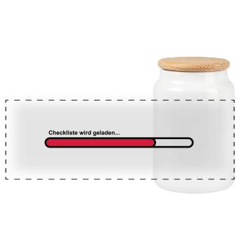 checklist - Panoramic Cookie Jar with Wooden Lid - white - Front