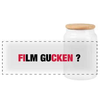 FILM GUCKEN - Panorama Keksdose mit Holzdeckel - Weiß - Vorne