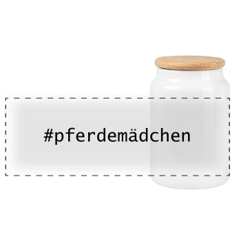 hashtag_pferdemaedchen - Panorama Keksdose mit Holzdeckel - Weiß - Vorne