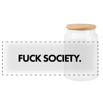 fuck societiy. - Panorama Keksdose mit Holzdeckel - Weiß - Vorne