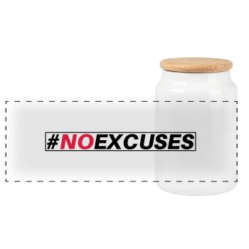 #NOEXCUSES - Boîte à biscuits avec couvercle en bois - blanc - Devant