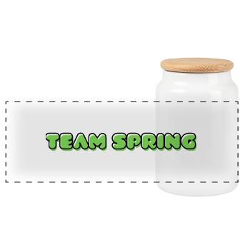 TEAM FRÜHLING - Panorama Keksdose mit Holzdeckel - Weiß - Vorne