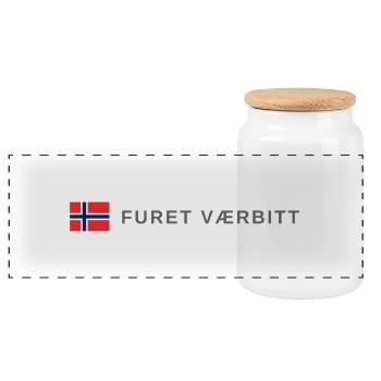 Norwegen Furet Weatherbitten - Panorama Keksdose mit Holzdeckel - Weiß - Vorne
