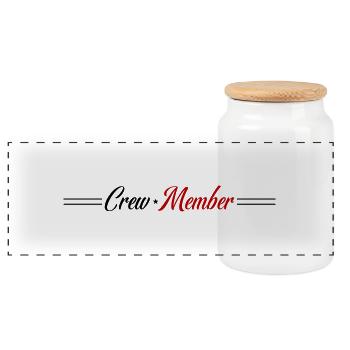 Crew Member - Panoramic Cookie Jar with Wooden Lid - white - Front