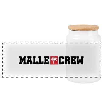 Malle Crew Mallorca - Panorama Keksdose mit Holzdeckel - Weiß - Vorne