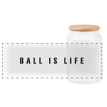 ball is life - basket-ball slogan - Boîte à biscuits avec couvercle en bois - blanc - Devant