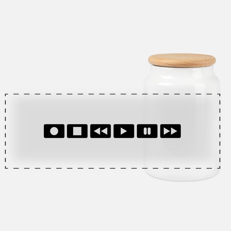 Video - Panoramic Cookie Jar with Wooden Lid - white