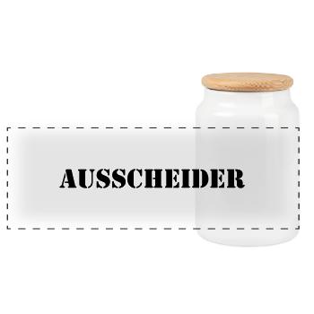 ausscheider - Panorama Keksdose mit Holzdeckel - Weiß - Vorne