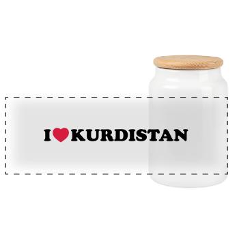 I love Kurdistan - Panorama Keksdose mit Holzdeckel - Weiß - Vorne
