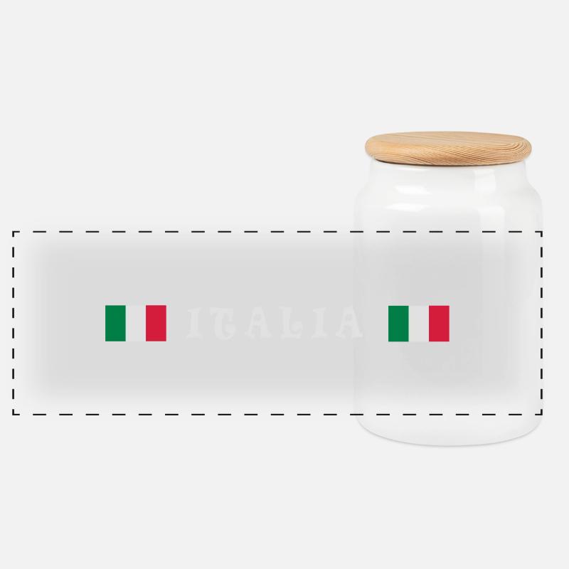 Italia - Panorama Keksdose mit Holzdeckel - Weiß